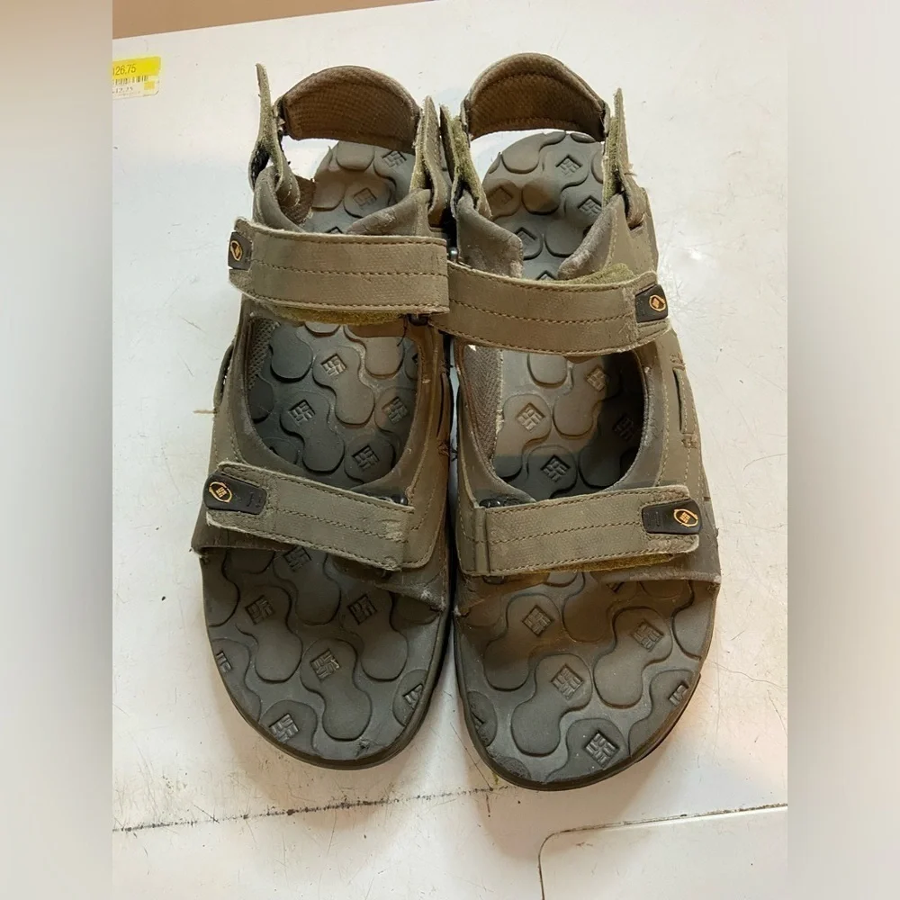 Columbia Mens Interchange Green Leather Flat Comfort Sports Sandals Shoes Sz 12